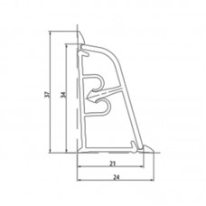 Бортик Korner LB37 Бриллиант Черный 468 (акс.M-468, 380) L-4200 мм