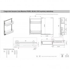 Карго-15 MAXIMA PURO MINI пр. чорний мат.+ дуб, L-480мм, Rejs