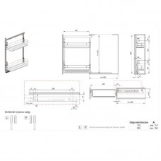 Карго-15 MAXIMA SILVA MINI, права хром+графіт L-480 мм (h-680 мм) Rejs