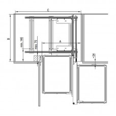 Магічний кут Maxima Evo II Corner comfort 1 000 пр., Хром + бел (445х540x750)