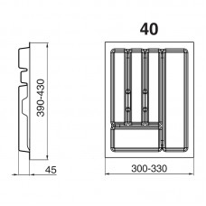 Пенал для посуду UNI білий 400 (330х430х45) Rejs