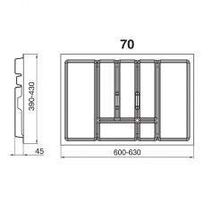 Пенал для посуду UNI металік 700 (630х430х45) Rejs