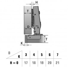 Петля Накладна 100 ° з доводчиком, з 3D лапкою H=2 Soft Close, LinkenSystem