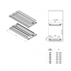 Сушка L= 80 LITE хром STANDART 3 2023 (без рамы) Rejs