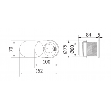 Подовжувач GTV SLIDE d 60 1 розетка SCHUKO 1xUSB 2,4A провід 1,9м Сталь Подовжувач GTV SLIDE d 60 1 розетка SCHUKO 1xUSB 2,4A провід 1,9м Сталь