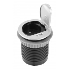 Подовжувач GTV CHARGER MINI 60мм 1 розетка SCHUKO 1xUSB 2,4A провід 1,9м Алюміній
