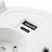 Подовжувач GTV CHARGER PLUS 1 розетка SCHUKO USB A+C WC (змінні USB, RJ45 HDMI) провід 1,5м Білий