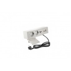 Подовжувач GTV прямокутний BAR, 2xSCHUKO, 1xUSB, 1xTYPE-C, 1xLAN, 1xHDMI, кабель з вилкою 1,5м, біли