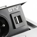 Подовжувач GTV AVARO 1 розетка SCHUKO USB A+C провід 1,5м Алюміній NEW