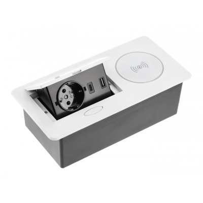 Подовжувач GTV AVARO PLUS 1 розетка SCHUKO USB A+C WC 5W провід 1,5м Білий