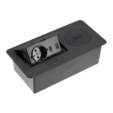 Подовжувач GTV AVARO PLUS 1 розетка SCHUKO USB A+C WC 5W провід 1,5м Чорний