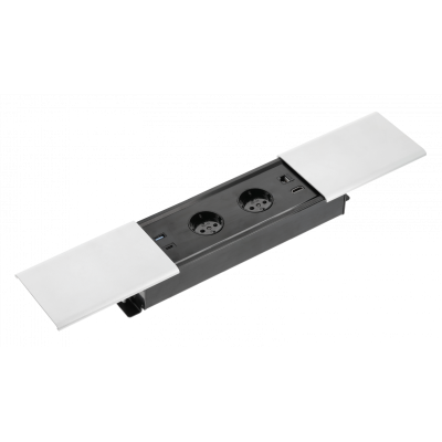 Подовжувач GTV PRESTINO 2 розетки SCHUKO USB А+С QC RJ45, HDMI провід 1,5м Білий