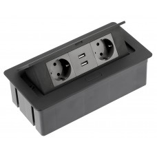 Подовжувач GTV SOFT 2 розетки SCHUKO 2xUSB провід 1,5м з вилкою Чорний Подовжувач GTV SOFT 2 розетки SCHUKO 2xUSB провід 1,5м з вилкою Чорний