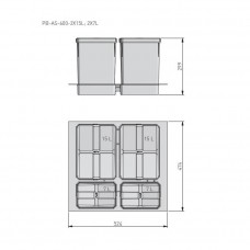 Сегрегатор AxiSpace 600 2х15л + 2х7л Сегрегатор AxiSpace 600 2х15л + 2х7л