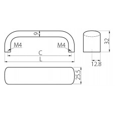Ручка GTV UA-340 192 мм Алюміній EOL