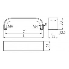 Ручка GTV UA-347 160 мм Алюміній