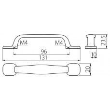 Ручка GTV UZ-12 96 мм Бронза Ручка GTV UZ-12 96 мм Бронза