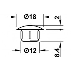 Заглушка D12 / 18 мм RAL8014 пластм, темн. корич. 04500136 500 шт