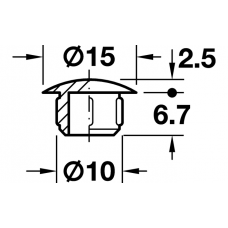 Заглушка d10x15 мм RAL7035 світло-сіра 04500540 500 шт