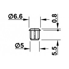 Заглушка для вдавлювання 5,0 6,6 RAL9010 біла 04520702 500 шт