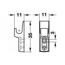 Складова частина замка Mini Latch пластмасова біла 24554790