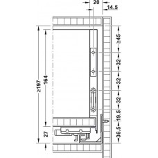Комплект висувних ящиків Matrix Box Slim A 30 кг 175 х 450 мм з push to open антрацит 55223564