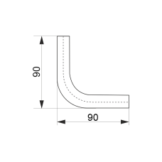 Угол соединительный трубы-рейлинга d=16 90* хром