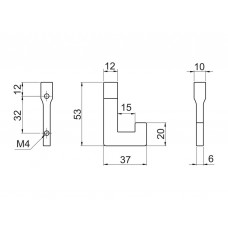 Гачок Gamet WP37-L31 чорний матовий