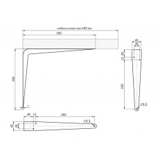 Консоль металева GIFF L=350 білий