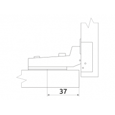 Петля напівнакладна Slide-on GIFF Т2 d=35 Н=0 нікель