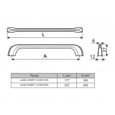 Ручка скоба Gamet UU05-0320-G0004 хром Ручка скоба Gamet UU05-0320-G0004 хром