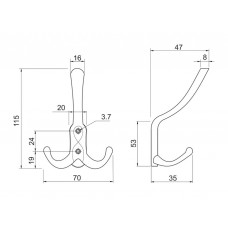 Гачок Gamet WR43-G0031 античне срібло