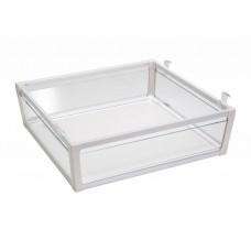 Кошик для одягу висувний з доводчиком Virno Style 564*470*165 білий/скло
